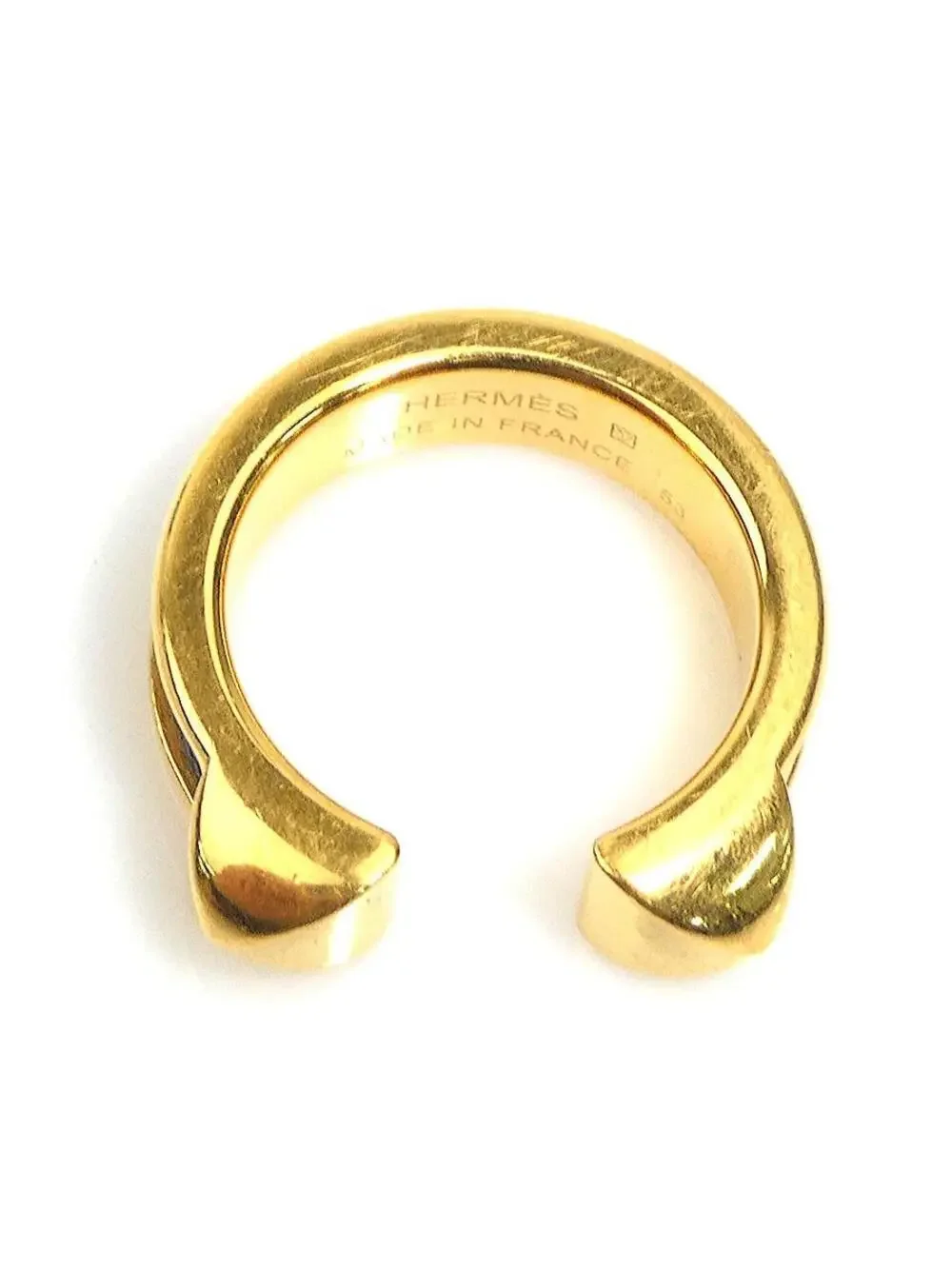 Auth Hermes Athena Double Stud Ring #293897H29B